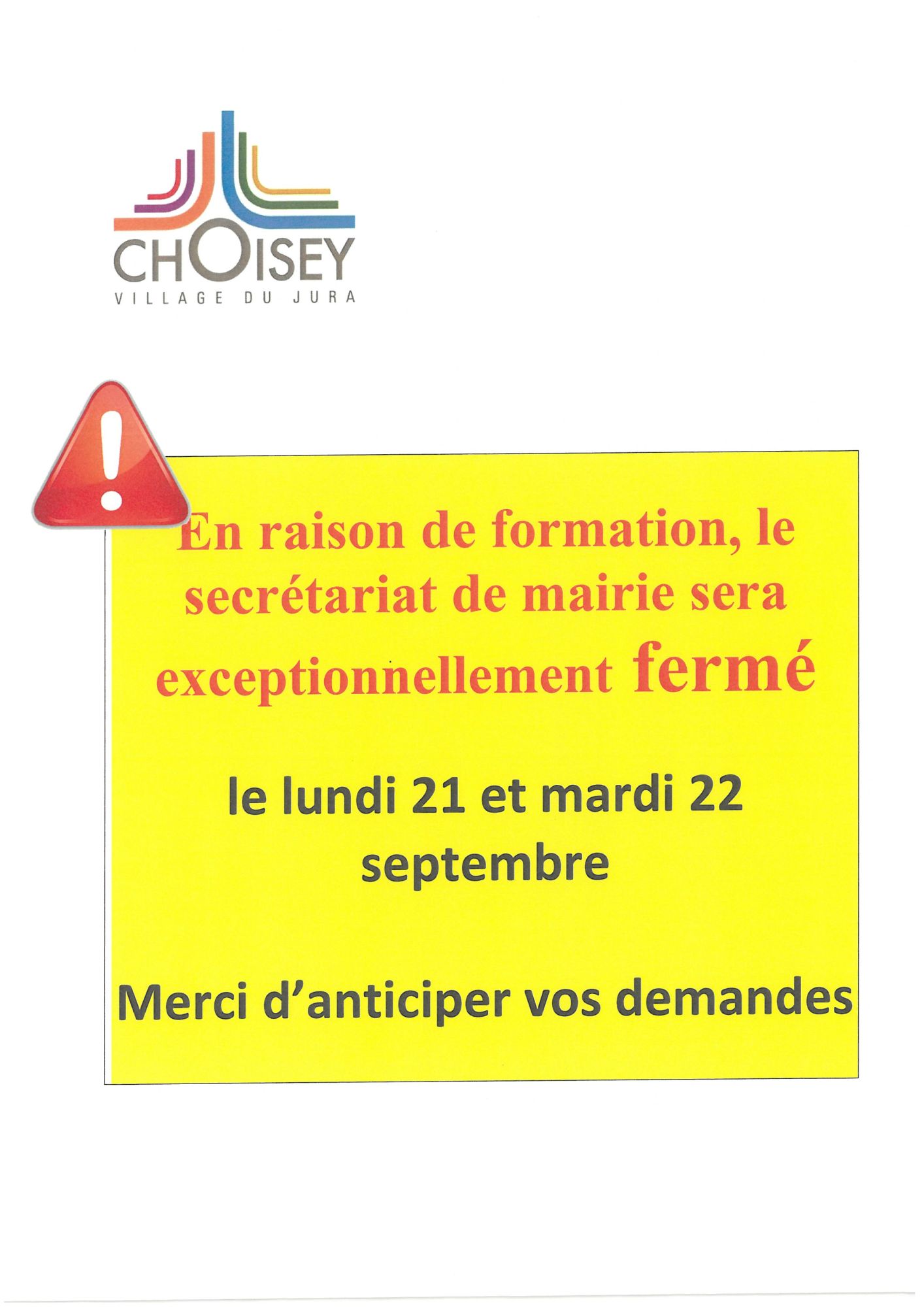 FERMETURE MAIRIE