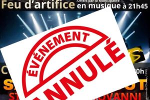 Annulation de la soirée du samedi 22 août