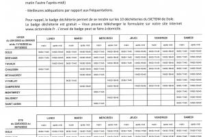 Changement des horaires déchèteries 2022