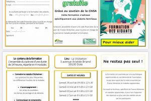 Formation destinée aux aidants familiaux des personnes atteintes de la maladie d'Alzheimer et/ou apparentée