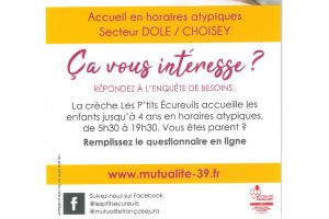 Enquête en ligne sur les horaires atypiques de la crèche Les P'tits Ecureuils de 5h30 à 19h30