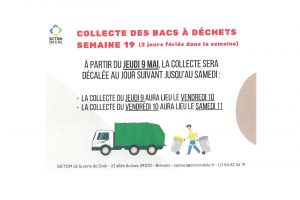 Collecte des déchets semaine du 9 mai