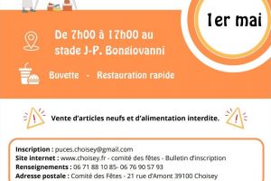 Puces – Vide Grenier à Choisey : Inscriptions ouvertes !