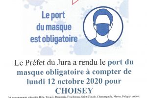Port du masque obligatoire à Choisey