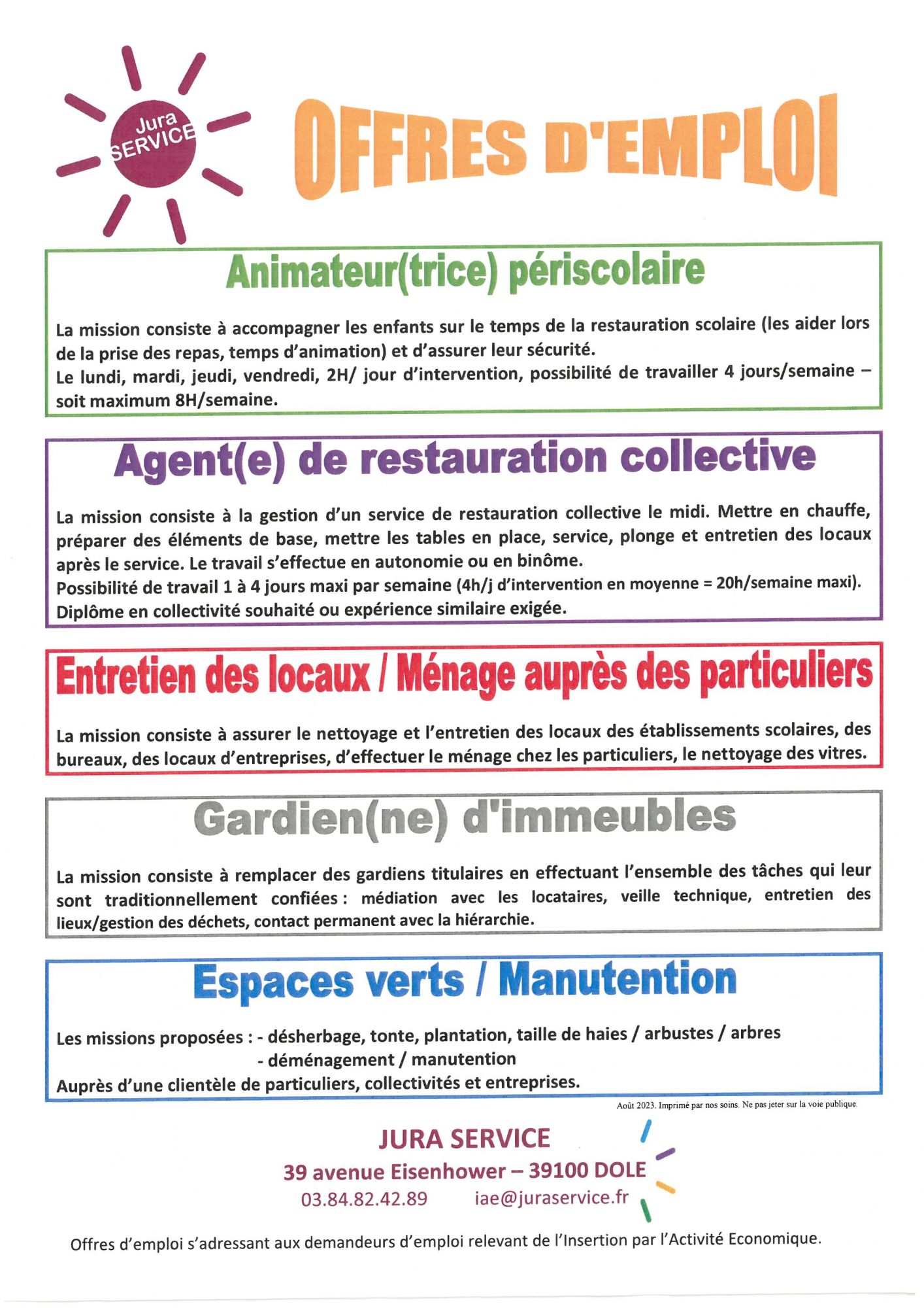offres emploi jura service