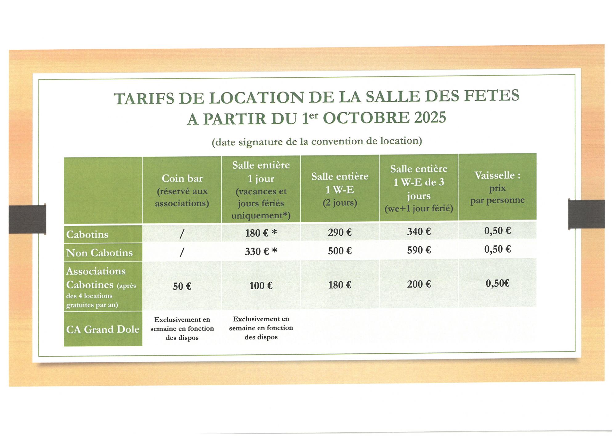 tarif sdf 2025